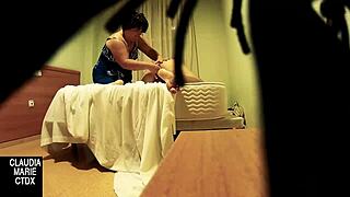 i hid a camera to catch my curvy girl during hot oral action