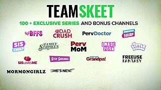 Wealthy man enjoys intense anal creampie action with young woman during holiday gathering while partner is nearby.