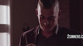 Straight UK blond teen gives blowjob and has tits and twat licked