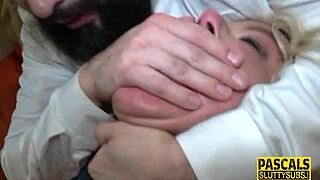 Watch this busty milf get dominated and contorted