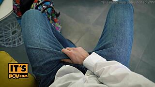 Kristi Fox strikes a sexy deal and rides hard in stockings. Petite teen nerd blows and masturbates in cowgirl POV.