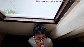 Watch this young Colombian swallow my cock?