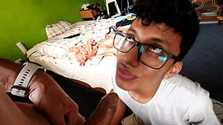 Watch this young Colombian swallow my cock?