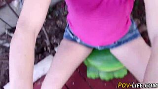 Petite babe sucks in POV