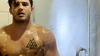 Intense solo shower masturbation with steamy self-pleasure and wet bathing