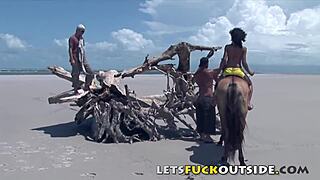 Want double penetration on the beach?