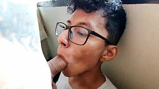 Watch this young Colombian swallow my cock?