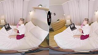 In this virtual taboo, a blonde slut gets handjob and blowjob in pov.