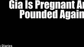 Gia Lovely's pregnant belly jiggles as she's POUNDED hard again