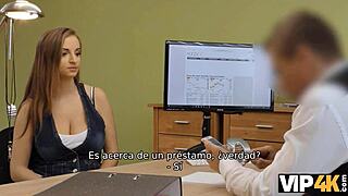 Vip4k blonde milf in office interview takes off panties to show insertion spot for sex for cash