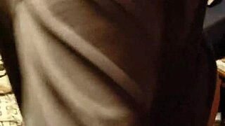 She receives a creampie in the doggie style position during intimate moments.