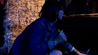 Enjoying a casual chat on lesbian fetish action involving strapon and bondage