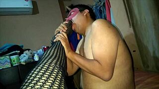 Latina MILF in Lingerie Teasing with Foot Fetish Play