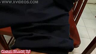 we fuck on the kitchen table while our hotwife friend watches from the sofa