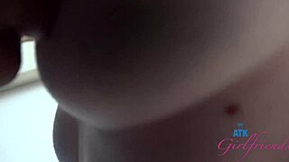 Naughty girl passionately gives footjob and blowjob before taking cock deep in pov