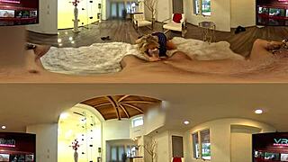 blonde milf shows hardcore reality ass and big tits in pov vr360