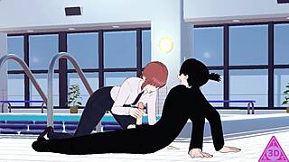 Bold Hentai Sex With Makima Aki Hayakawa Blowjob Handjob Cumshot