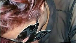 i cummin in the redheads mouth with piercin tits on the red