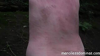 i feel the sting of mistress vixx and mistress keisha whipping me outdoors in this real slavery project