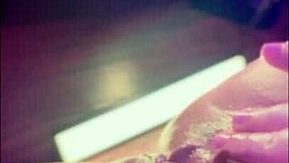 Close up of me rubbing my juicy clit fast