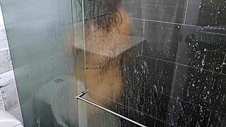 my stepsister has a beautiful ass part 1 she sucks my cock in the shower