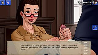 Hot milf stepmom at work gives wet handjob! Stepson cums on her face!