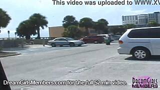 Funny duo flashing nude in public