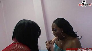 Black Lesbian Sluts Bang Hard with Strapon