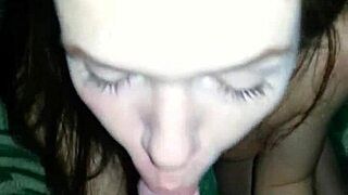 Russian Woman Receives Full Cum Facial During Intense Blowjob.