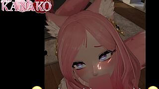 catgirl enjoys her cosplay outfit in anime style