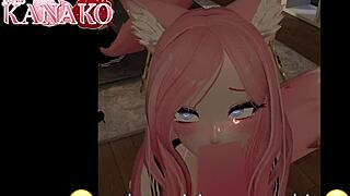 catgirl enjoys her cosplay outfit in anime style