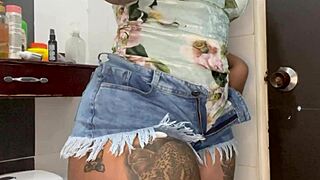 Hidden camera captures beautiful girl in bath