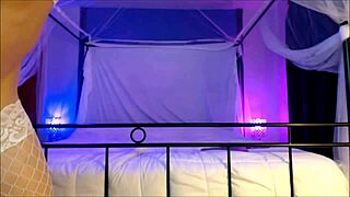 I watch a slutty transsexual shove a big dildo up her asshole