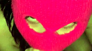 Teen Girlfriend Delivers Intense Sloppy Blowjob in Ski Mask POV with Amateur Friend.
