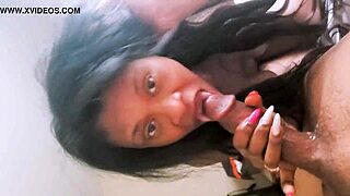 Sloppy Blowjob On Big Black Cock With Deepthroat Sucking