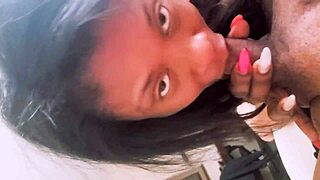 Sloppy Blowjob On Big Black Cock With Deepthroat Sucking