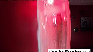 hot kendra cole masturbates in shower, skinny brunette teen 18+ pornstar bathes solo.