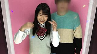 cute japanese teen in school uniform homemade video