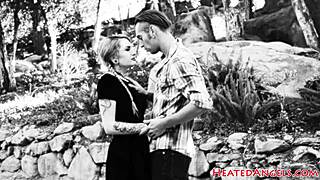 Tattooed Alt Babe Sucking and Riding Hard Cock