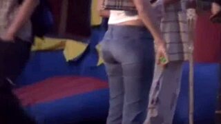 at the college party, the teen slut gets fucked deep from behind by her boyfriend.