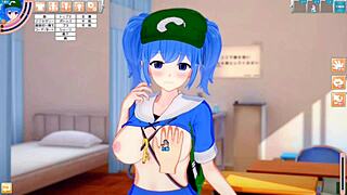 Why not rub Nitori's huge tits in this Touhou hentai game? 3D CG anime with endless boob squeezing.