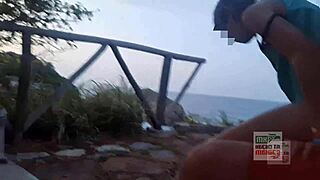 at mexican nudist festival, voyeurs watch petite teens masturbate on beach