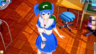 Why not rub Nitori's huge tits in this Touhou hentai game? 3D CG anime with endless boob squeezing.