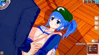Why not rub Nitori's huge tits in this Touhou hentai game? 3D CG anime with endless boob squeezing.