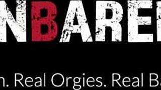 Jocks with monster cocks bareback drill asses in interracial threesome.