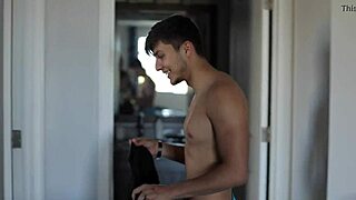 behind the scenes with angel rivera and miller axton in gay backstage setting