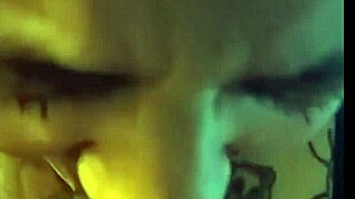 A plump BBW eagerly sucks a massive black cock in the bedroom.