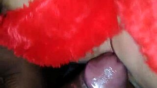 Intense Pleasure From Double Blowjob On Big Black Cock