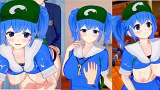 Why not rub Nitori's huge tits in this Touhou hentai game? 3D CG anime with endless boob squeezing.