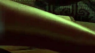 Purple night elf in Skyrim has side scene on bed in Skyrim porn parody.